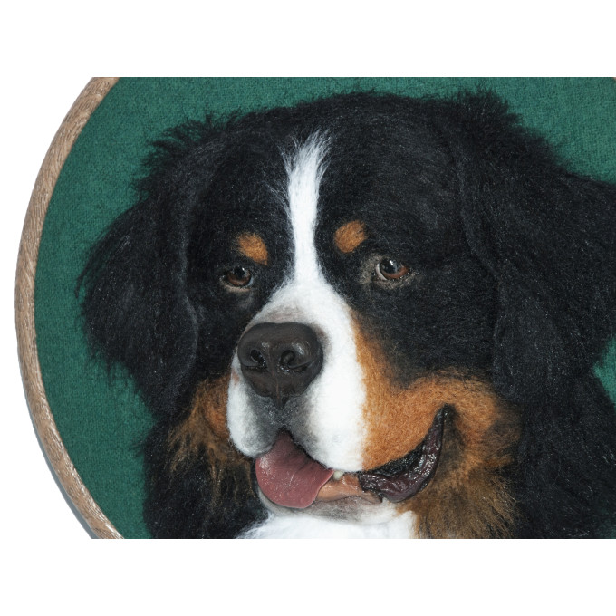 Custom needle felted dog portrait