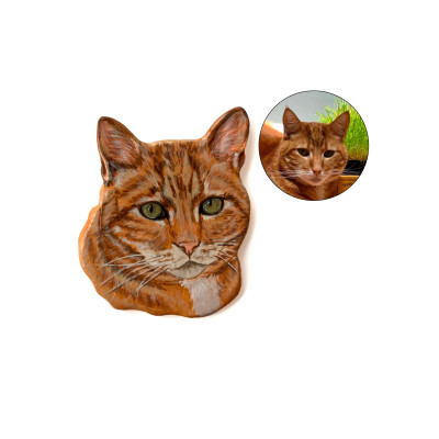 Custom cat portrait fridge magnet