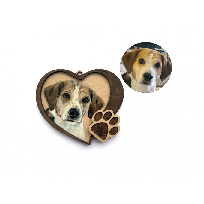 Custom memorial pet portrait ornament