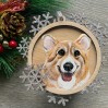 Custom Christmas pet portrait ornament 