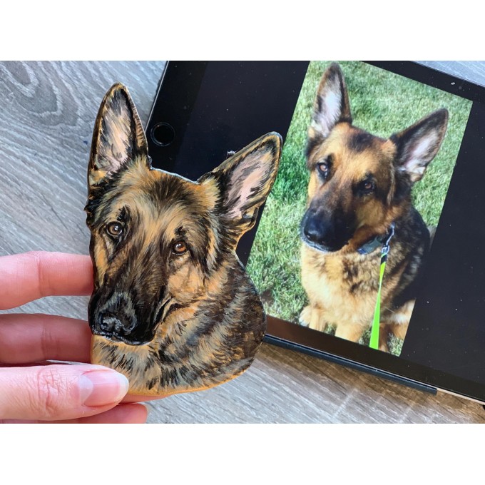 Custom pet portrait fridge magnet 