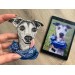 Custom pet portrait fridge magnet 